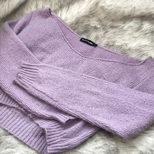 💜Missguided Lavender Crop Sweater